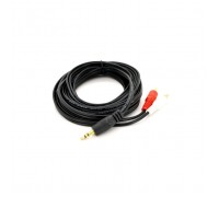 Кабель мультимедійний 3.5mm M to 2xRCA M 1.5m black Voltronic (YT-3.5(M)/2хRCA(M)-1.5Cu)