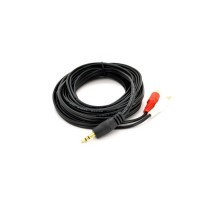 Кабель мультимедійний 3.5mm M to 2xRCA M 1.5m black Voltronic (YT-3.5(M)/2хRCA(M)-1.5Cu)