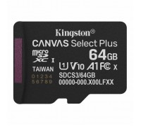 Карта пам'яті Kingston 64GB microSDXC class 10 UHS-I V10 A1 Canvas Select Plus (SDCS3/64GBSP)