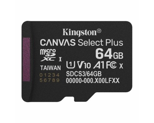 Карта пам'яті Kingston 64GB microSDXC class 10 UHS-I V10 A1 Canvas Select Plus (SDCS3/64GBSP)