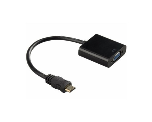 Перехідник mini HDMI M to VGA F 0.3m 4K/2K black Voltronic (YT-C-mnHDMI(M)/VGA(F)-B)