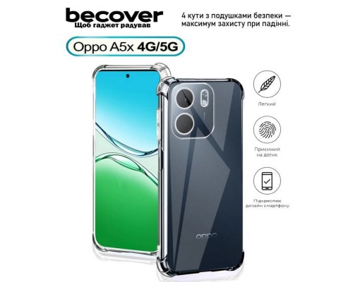 Чохол до мобільного телефона BeCover Anti-Shock Oppo A5x 4G/5G Clear (713814)