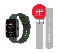 Смарт-годинник 2E Alpha SQ Music Edition 46mm Black-Green + ремінець сірий (2E-CWW40BKGN-WS)