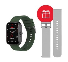 Смарт-годинник 2E Alpha SQ Music Edition 46mm Black-Green + ремінець сірий (2E-CWW40BKGN-WS)