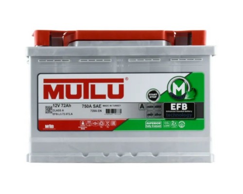 Акумулятор автомобільний MUTLU 6СТ-72 (0) EFB.L3.72.072.A