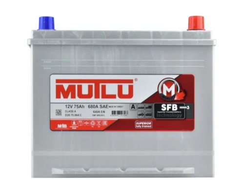 Акумулятор автомобільний MUTLU 6СТ-75 (0) Asia SFB D26.75.064.C