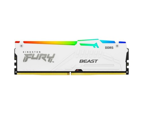 Модуль пам'яті для комп'ютера DDR5 16GB 6000 MHz Beast White RGB EXPO Kingston Fury (ex.HyperX) (KF560C36BWE2A-16)