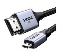 Кабель мультимедійний HDMI M to HDMI micro M 2.0m V2.1 8K60Hz HD164 black Ugreen (15517)
