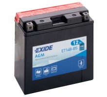 Акумулятор автомобільний EXIDE Акумулятор Мото EXIDE AGM 12Ah (+/-) (190EN) (д150*ш70*в145) ET14B-BS (ET14B-BS)