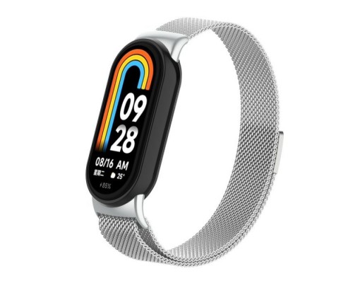 Ремінець до фітнес браслета Armorstandart Milanese Magnetic для Xiaomi Smart Band 10/9/8 Silver (ARM86892)