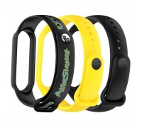 Ремінець до фітнес браслета Armorstandart комплект 3шт Xiaomi Mi Band 7/6/5 New Style Inscription (ARM87044)