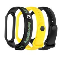 Ремінець до фітнес браслета Armorstandart комплект 3шт Xiaomi Mi Band 7/6/5 New Style Inscription (ARM87044)