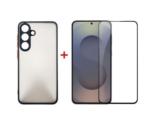 Чохол до мобільного телефона Dengos Matte Kit for Samsung Galaxy S25 FE case + glass Black (DG-KM-168)