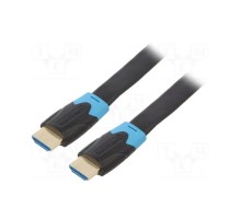 Кабель мультимедійний HDMI M to HDMI M 10.0m 1080p60Hz flat black Vention (AAKBL)