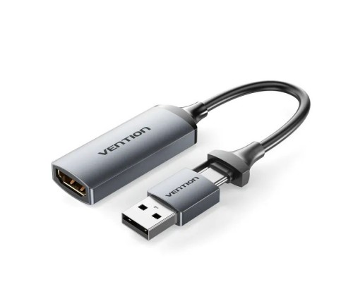 Перехідник USB-C + USB-A to HDMI M 0.1m video capture gray Vention (ACWHA)