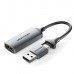 Перехідник USB-C + USB-A to HDMI M 0.1m video capture gray Vention (ACWHA)