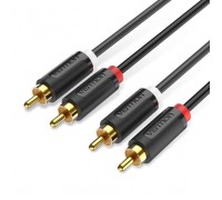 Кабель мультимедійний 2xRCA M to 2xRCA M 1.5m black Vention (BCMBG)