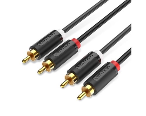 Кабель мультимедійний 2xRCA M to 2xRCA M 1.5m black Vention (BCMBG)