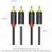 Кабель мультимедійний 2xRCA M to 2xRCA M 1.5m black Vention (BCMBG)