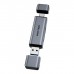 Зчитувач флеш-карт Vention USB 3.0 AM/USB-C to SD+TF Gray Dual Drive Letter Aluminum Alloy (CLLH0)