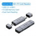 Зчитувач флеш-карт Vention USB 3.0 AM/USB-C to SD+TF Gray Dual Drive Letter Aluminum Alloy (CLLH0)