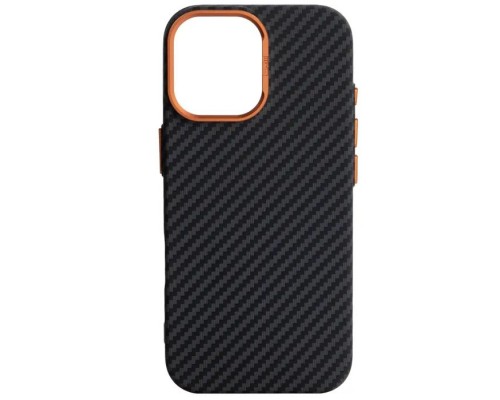 Чохол до мобільного телефона Armorstandart LikeCarbon2 SE MagCase Apple iPhone 17 Black Orange (ARM89160)