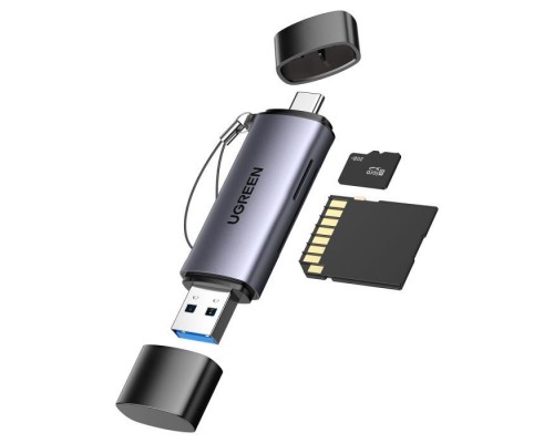 Зчитувач флеш-карт Ugreen USB-C + USB to TF/SD 3.0 CM185 gray (50706)