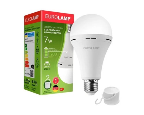Лампочка Eurolamp A60 7W 4000K 1200mAh (LED-A60-07274(EM)AV)