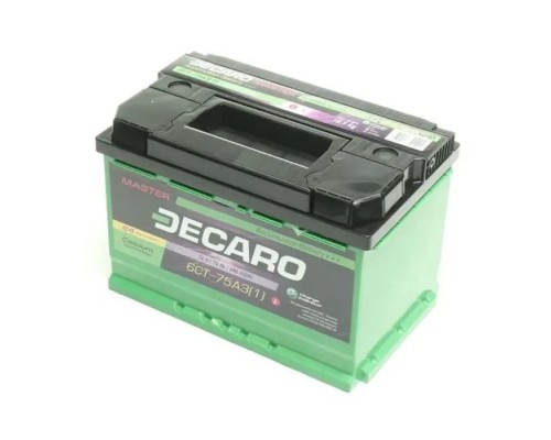 Акумулятор автомобільний DECARO 75Ah-12v MASTER L, EN680 (6СТ-75 А3 (1) M)