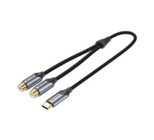 Кабель мультимедійний USB-C M to 2xRCA F 0.5m black Vention (BGVHD)
