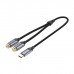 Кабель мультимедійний USB-C M to 2xRCA F 0.5m black Vention (BGVHD)