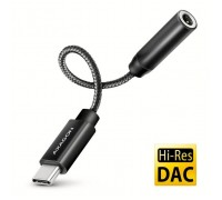 Перехідник USB-C M to 3.5mm F DAC black AXAGON (ADA-HC)