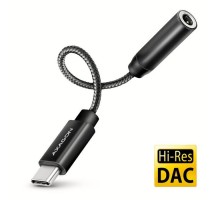 Перехідник USB-C M to 3.5mm F DAC black AXAGON (ADA-HC)