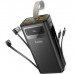 Батарея універсальна HOCO 30000mAh Plentiful 22.5W, built-in cables, LED, Black (DB58 / 715030)