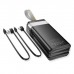 Батарея універсальна HOCO 30000mAh Plentiful 22.5W, built-in cables, LED, Black (DB58 / 715030)
