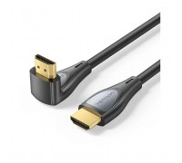 Кабель мультимедійний HDMI M to HDMI M 2.0m 4K60Hz 90° corner black Vention (ALRBH)