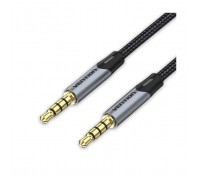 Кабель мультимедійний 3.5mm M to 3.5mm M 0.5m (4pin) gray Vention (BAQHD)