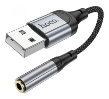 Кабель мультимедійний USB AM to 3.5mm F LS36 black HOCO (6942007608879)