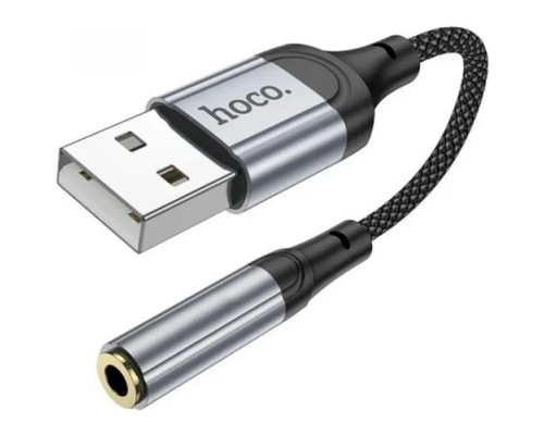Кабель мультимедійний USB AM to 3.5mm F LS36 black HOCO (6942007608879)
