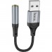 Кабель мультимедійний USB AM to 3.5mm F LS36 black HOCO (6942007608879)