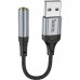 Кабель мультимедійний USB AM to 3.5mm F LS36 black HOCO (6942007608879)