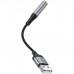 Кабель мультимедійний USB AM to 3.5mm F LS36 black HOCO (6942007608879)
