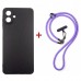 Чохол до мобільного телефона Dengos Case + Cross-body Strap Samsung Galaxy A07 Black+Purple (DG-KM-CCRB-16)