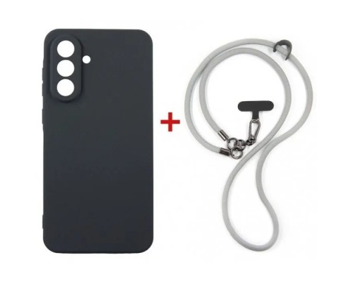 Чохол до мобільного телефона Dengos Case + Cross-body Strap Samsung Galaxy A37 Black+Grey (DG-KM-CCRB-01)