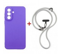 Чохол до мобільного телефона Dengos Case + Cross-body Strap Samsung Galaxy A37 Purple+Grey (DG-KM-CCRB-03)