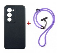 Чохол до мобільного телефона Dengos Case + Cross-body Strap Xiaomi Redmi 15 Black+Purple (DG-KM-CCRB-44)