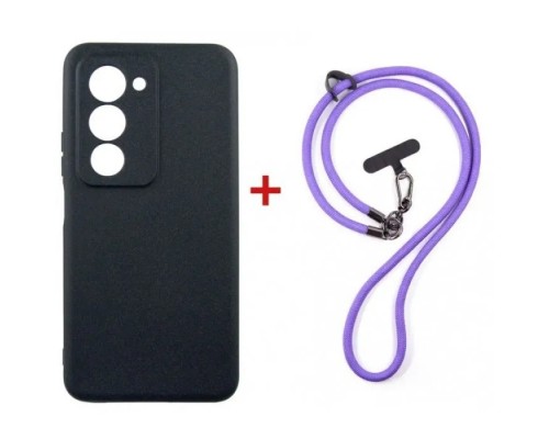 Чохол до мобільного телефона Dengos Case + Cross-body Strap Xiaomi Redmi 15 Black+Purple (DG-KM-CCRB-44)