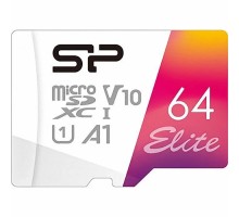 Карта пам'яті Silicon Power 64GB microSDXC class 10 UHS-I U1 A1 Elite Color (SP064GBSTXBV1V20SP)