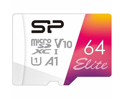 Карта пам'яті Silicon Power 64GB microSDXC class 10 UHS-I U1 A1 Elite Color (SP064GBSTXBV1V20SP)
