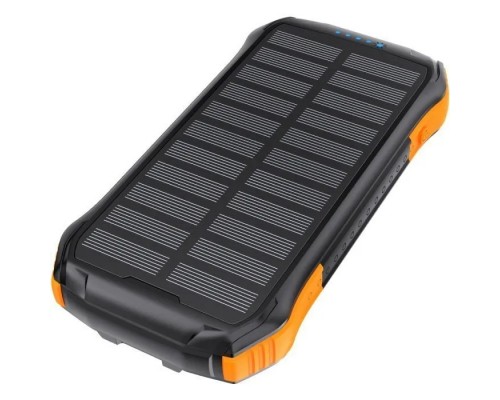Батарея універсальна Choetech 10000mAh, 5V/2.1A, solar panel, Qi-5W, Black-Orange (B659-OR)
